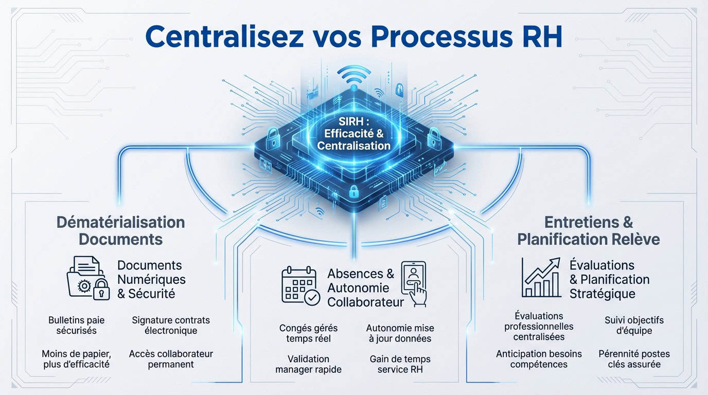 Interface de gestion administrative et SIRH centralisée pour entreprise