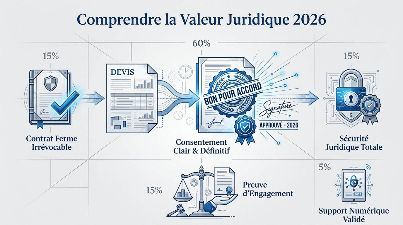 Valeur juridique de la mention bon pour accord sur un devis professionnel en 2026