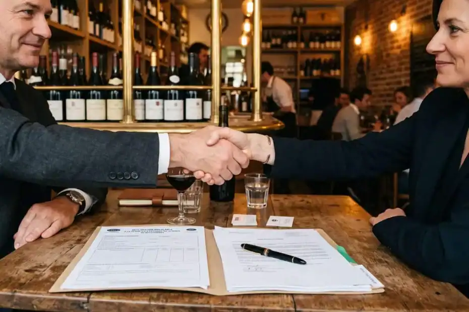 Poignée de main après accord pour l'acquisition d'une licence 3